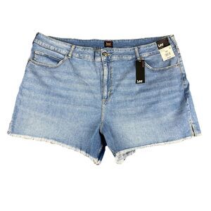 Lee Heritage Cut Off Shorts Womens 26W Plus Denim High Rise Stretch 90s Western